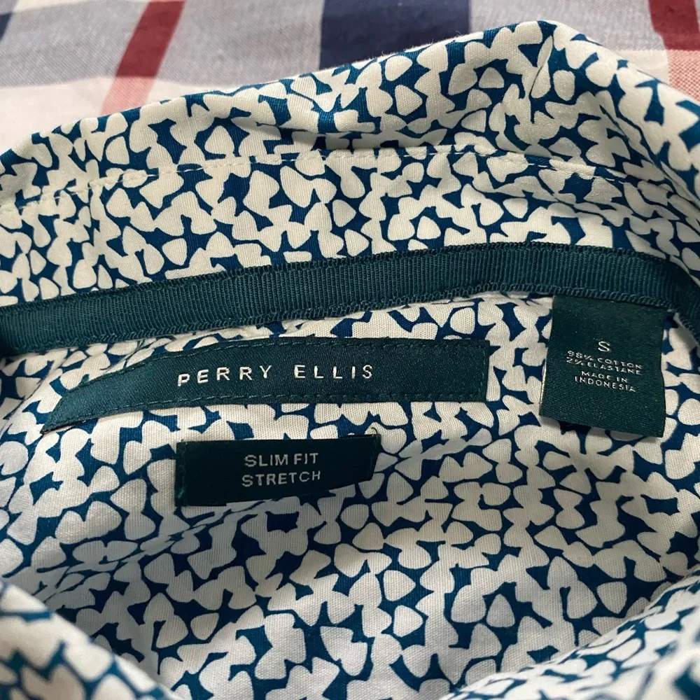 Perry Ellis button up floral t shirt slim fit (S) - Picture 8 of 9